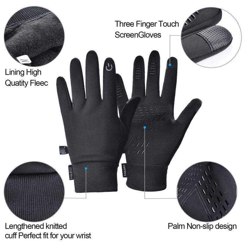 EAGLEFLY Winter Gloves Women Men Waterproof Warm Gloves with Touch Screen Fingers Thermal Glove for Men Women Running Riding Cycling Driving Windproof Water Resistant (Medium(7.09~7.72 inch)) - Image 2